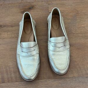 Sperry seaport penny loafer, 8.5 medium, platinum